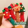 1pc Christmas Spiral Hair Tie with Reindeer & Tree Headband - Elastic Braiding Hairband Cute Festive Hair Accessories