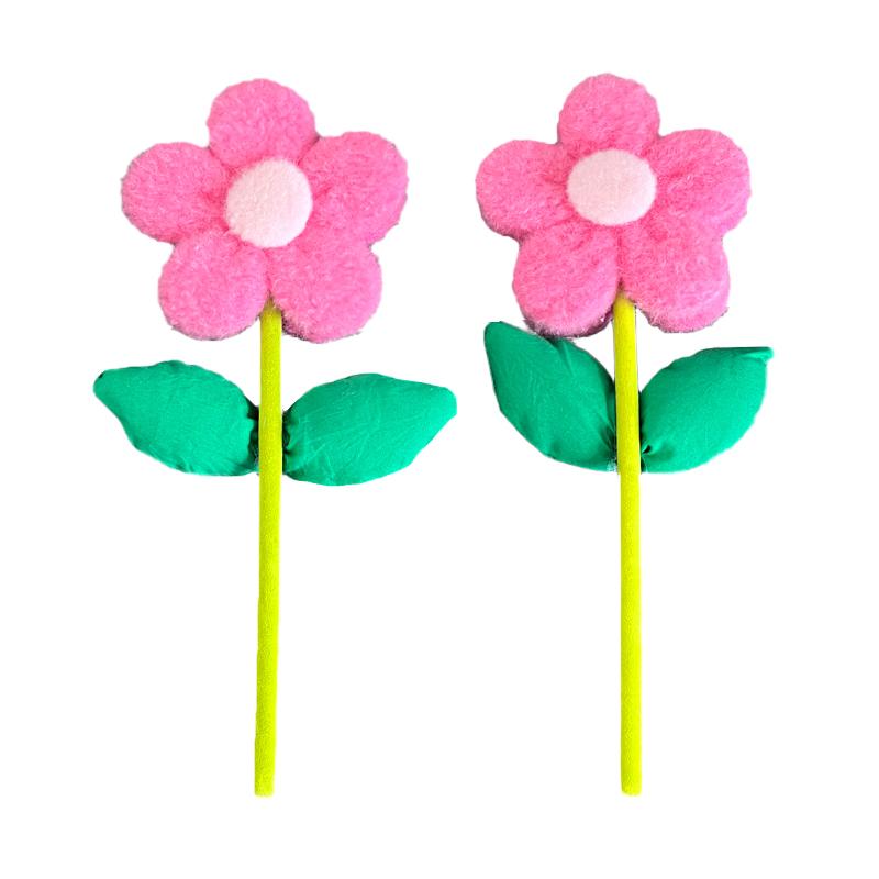 1PC Plush Fabric Flower Creative Fabric Flower Desktop Decoration Fake Flowers Flower Branch Ornaments 23cm