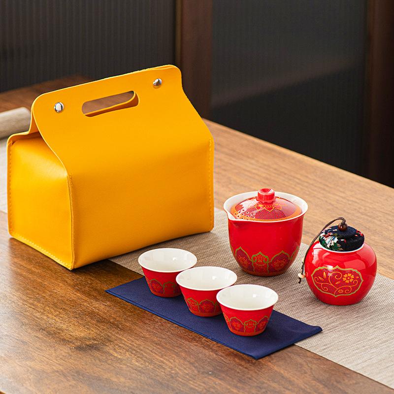 Venkovní Kung Fu čajový set Cestovní čajový set Přenosný Kuaike šálek Obchodní dárek