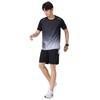 Men's Quick-Dry Ice Silk Short-Sleeve T-shirt & Shorts Running Set - Summer Fitness & Badminton Training Apparel