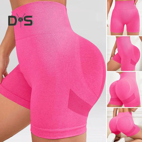 Yoga-Shorts, schmale Passform, hohe Elastizität, Bauchkontrolle, nahtlos, schnelltrocknend, Anti-Exposition, Po angehoben, weiche Jogging- und Laufsport-Shorts mit hoher Taille