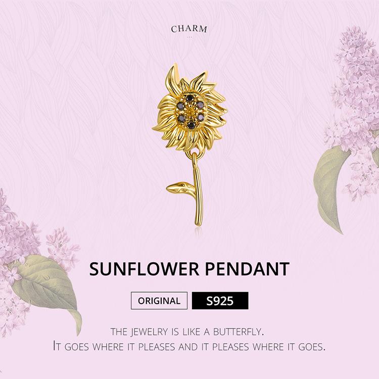 Bamoer din argint 925, zircon strălucitor, mărgele de floarea soarelui pentru brățări și coliere originale de 3 mm