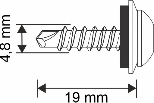 Self-tapping screws GT3 PH (Z14) 4.8x19mm RAL 9010