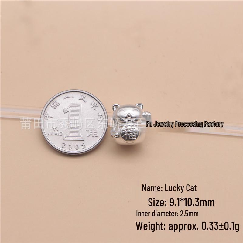 999 Sterling Silver DIY Sanrio Character Spacer Beads: KT Cat, Kuromi, My Melody, Strawberry Bear, StellaLou