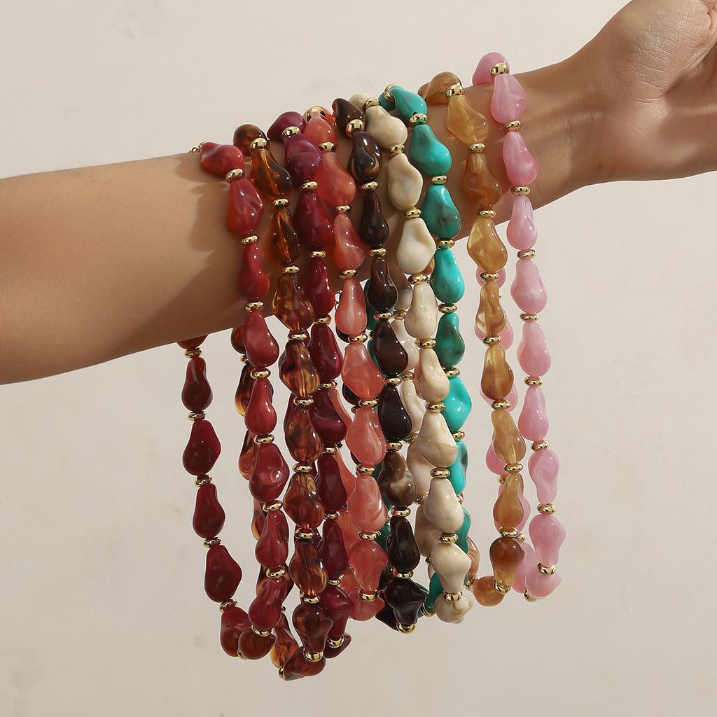 Acrylic Irregular Baroque Beaded Necklace Vintage Women Accessories