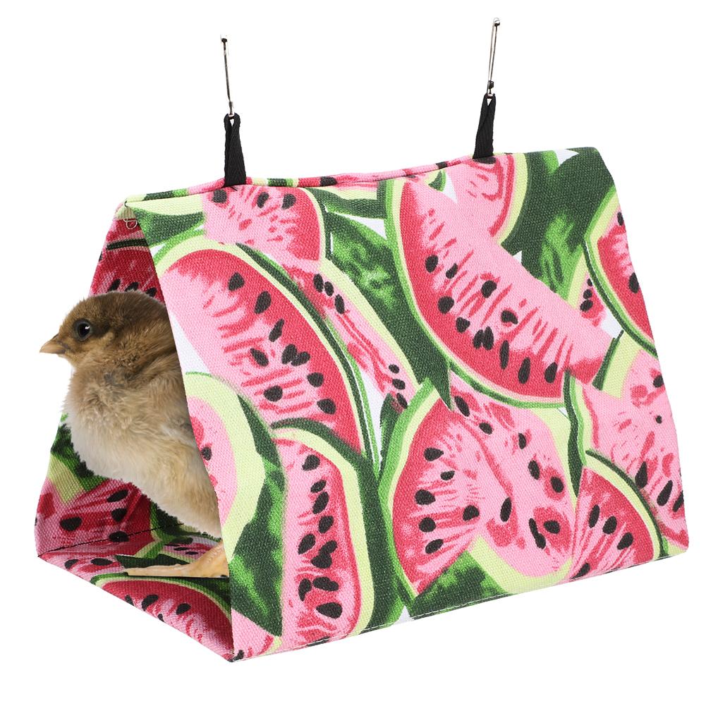 1PCS Spring Summer Canvas Pet Hammock Hanging Cave Bed for Parrots and Other BirdsWatermelon L