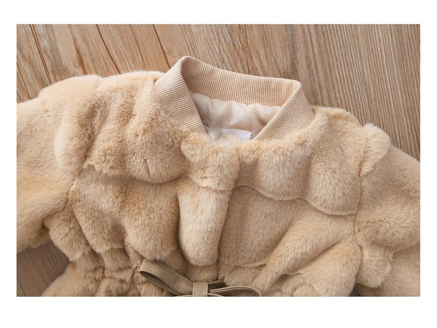 3510 Mädchen Flauschiger Wintermantel: Pullover aus Kunstfell im koreanischen Stil für Kleinkinder