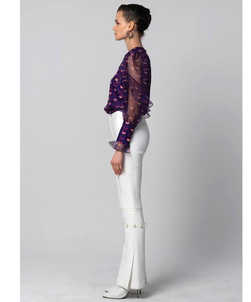 GREEDILOUS White Pearl Bootcut Pants