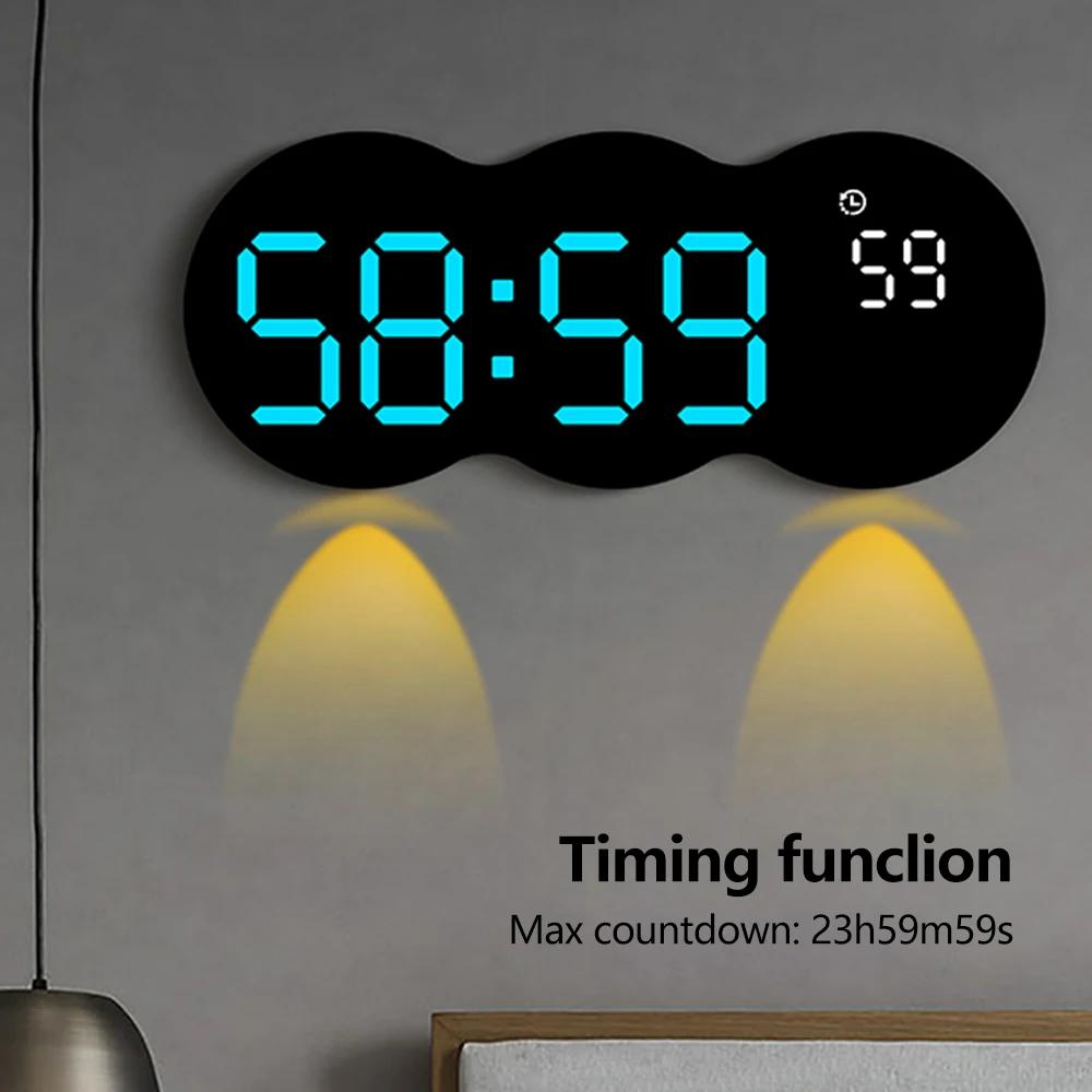 New Multi-Functional Clock Wall Lamp Time Temperature and DST Alarm Display Ambient Spotlights Remote Control LED Wall Clock
