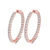 ORSA JEWELS 2019 Silver Color High Polished Hoop Earrings Paved with AAA Austrian Cubic Zirconia for Wedding Party Jewelry OE137