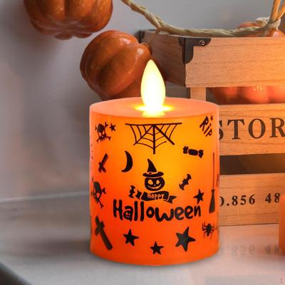 Flickering Flameless Candle Lights Farmhouse Warm Light Outdoor Halloween Candle,LED Pillar