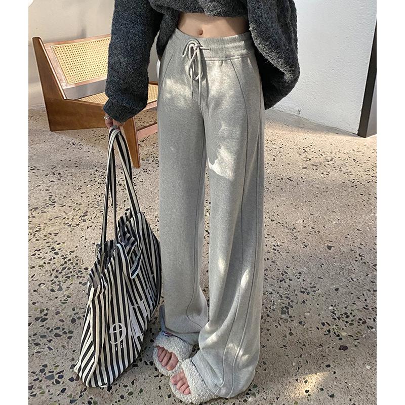 

Женские облегающие широкие спортивные брюки с высокой посадкой и эластичным поясом на кулиске для осени/зимы 2024 XL