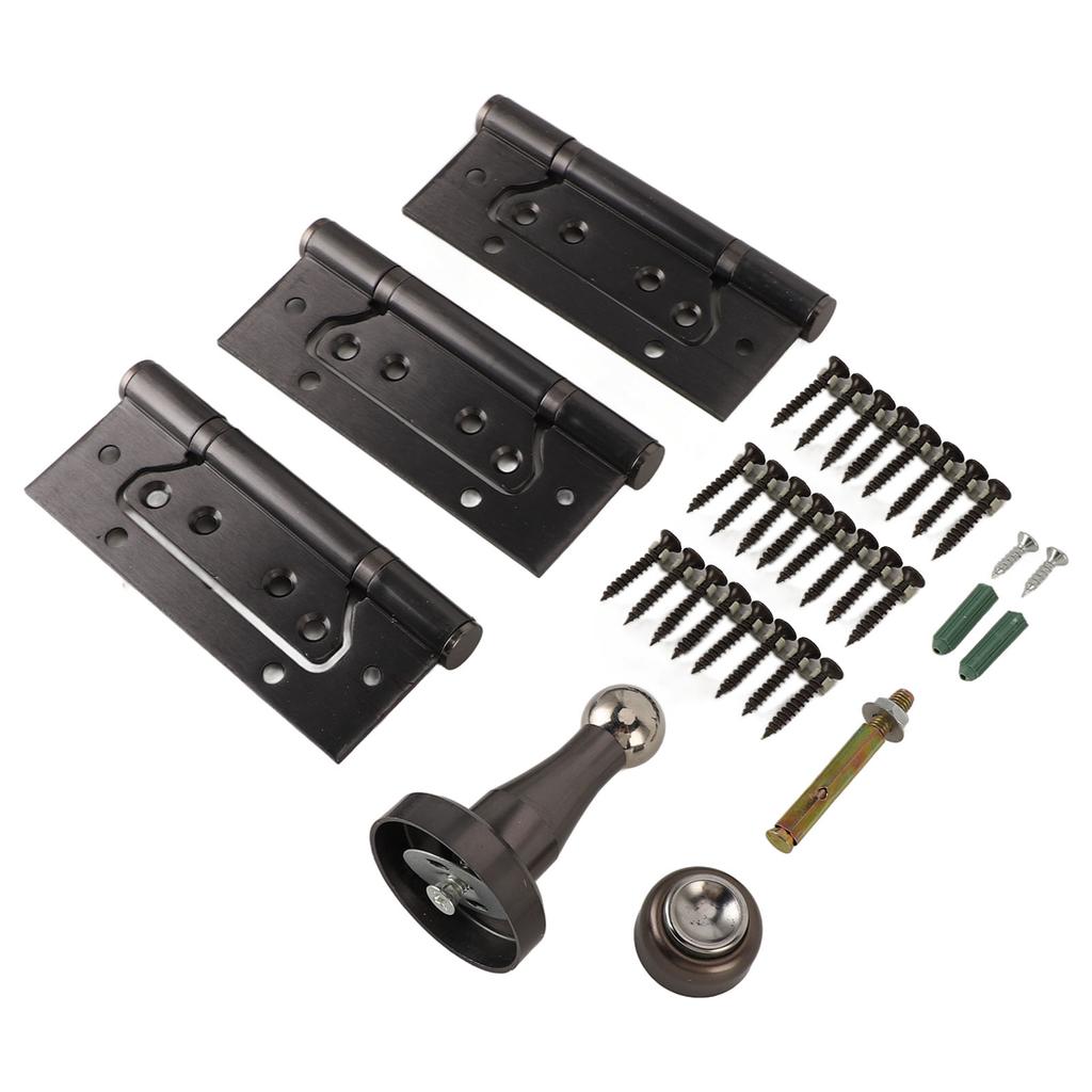 5 Inch Door Hinge Kit with Magnetic Door Stop Metal Quiet Strong Load Bearing Door Hinge for Bedroom
