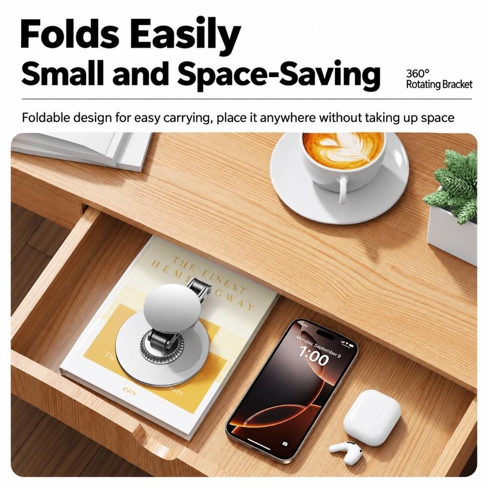 Rotatable Magnetic Desktop Phone Stand Adjustable Desk Phone Mount Foldable Phone Holder