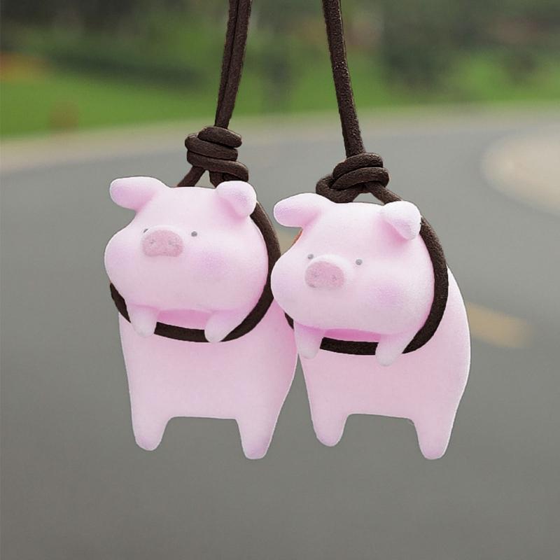Ornamenti Appesi Maialino Sul Retrovisore dell'Auto Ciondolo per Auto Regali Divertenti