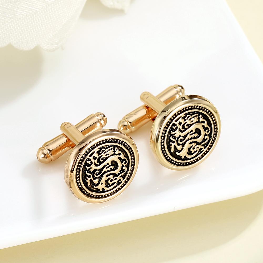 2Pcs/Set Vintage Dragon Totem Design Mens Cufflinks Formal Party Business Tuxedo Shirts Sleeve Button Jewelry Accessories