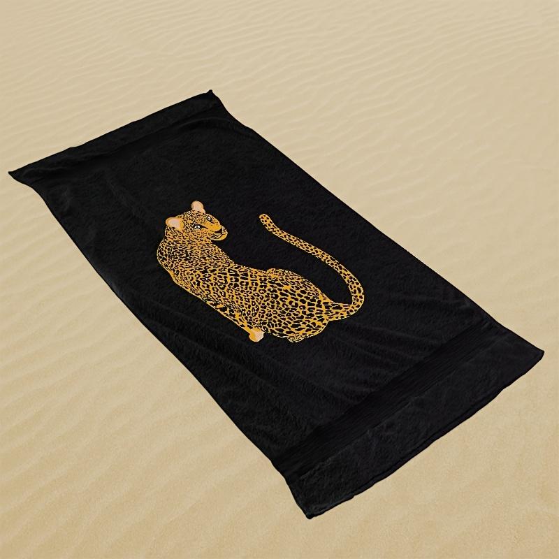 1PC Leopard Print Beach Towel, Multifunctional Towel for Beach, Pool, Bathroom, Camping, Travel, Yoga & Fitness