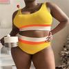 0XL - 4XL Splicing Bikini Large Size Swimwear Plus Size Women Swimsuit Female Two-pieces Bikini set Bather Bathing Suit
