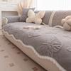Cream Style Plush Sofa Cover Winter  New Soft Comfortable Thickened Fixed Non-Slip One-Piece Decoration Sofa Cover Cushion