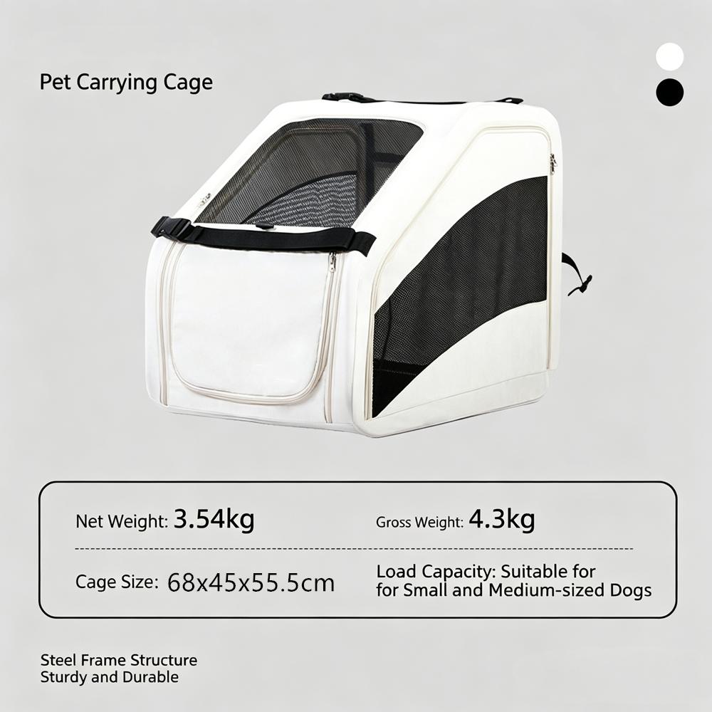 Collapsible Soft Sided Dog Crate Heavy Duty Metal Frame Portable Travel Kennel for Small Medium Large Dogs Indoor Outdoor Use