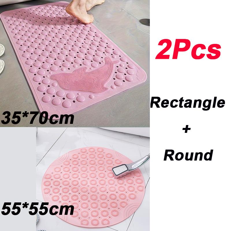 Bathtub Mat Non Slip with Suction Cups In Bathroom Washable Shower Mats with Drainage Holes for Tub Foot Massage