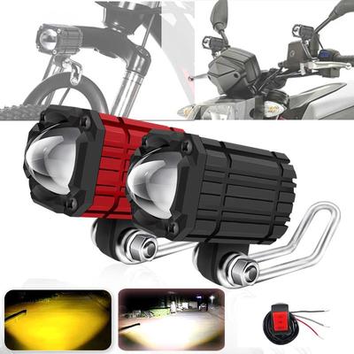 Motorcycle Auxiliary Spotlights White Yellow Led Headlight Driving Fog Lights For Offroad Bicycle