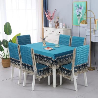 Temperament Lace Edge with Cotton Tablecloth High Grade Integrated Seat Cushion Solid Color Anti Slip Chair Cushion Backrest