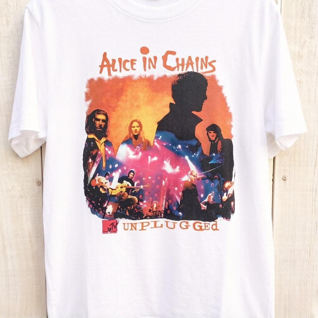 

Alice in Chains Band MTV Solo Version 1996 Unisexs and Womens General Fit Black Cotton TShirt Casual Wear Retro TShirt Unisexs XL