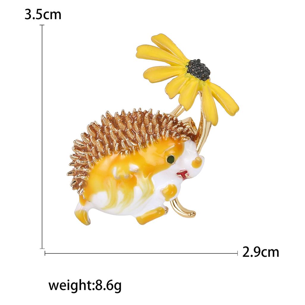Enamel Hedgehog Brooches for Women Unisex Small Animal Pins Banquet Party Backpack Gifts Jewelry Accessories