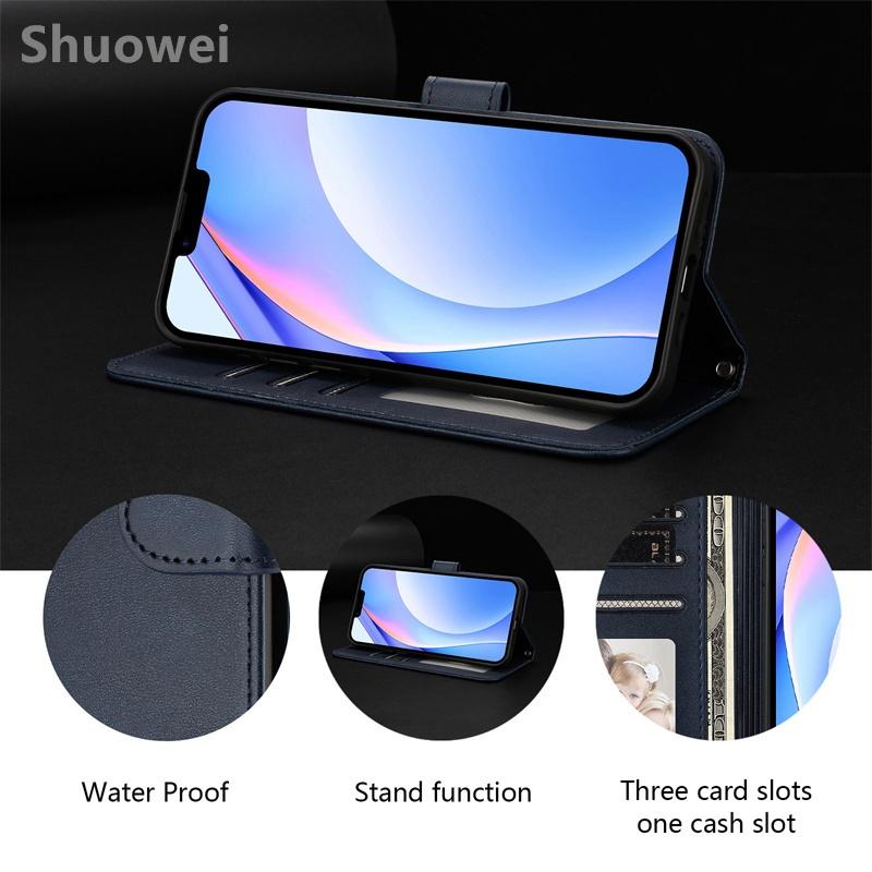For OPPO A5 A5i A5X A15 A15S A35 A54 A55 A55S A74 A94 A95 Pro 2020 2021 4G 5G Flip Leather wallet Case Protection Card Holder Cover