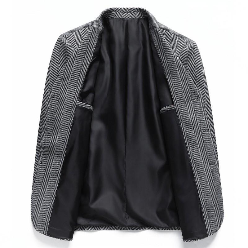 Mens Slim Fit Wool Blend Blazer Casual Suit Jacket Lightweight Business Outerwear