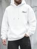 Street Style Loose-fitting Top, Simple Retro Print Men's Hooded Sweatshirt, Autumn and Winter Casual Top