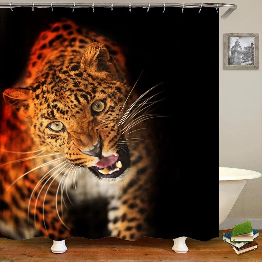 Horse Elephant Shower Curtain 3d Printing Waterproof Polyester Animals Bathroom Curtains Decoration with Hook Curtain