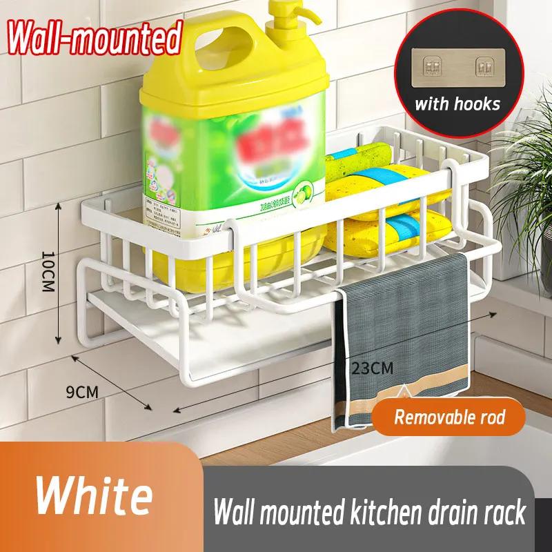 

Органайзер для слива кухонной раковины, самоотливная полка из нержавеющей стали, держатель для мыла, губки, полотенцесушителя, фильтр-корзина