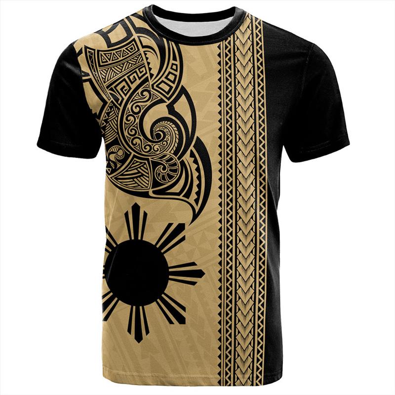 Stampa 3D Filippine Emblema Filippino T-shirt Stili Tribali Filippine Magliette Grafiche Moda Bambino Maniche Corte Vintage
