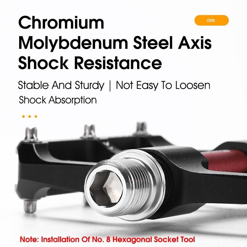 WEST BIKING CNC 3 Bearing Bicycle Pedals Ultralight BMX MTB Road Bike Pedals Non-slip Aluminum Alloy Reflective Cycling Parts