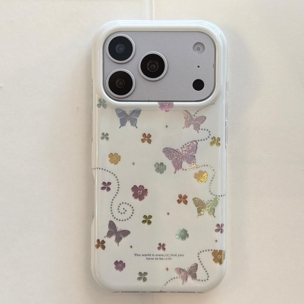 

Korean Style Cute Butterfly Flower Phone Case for iPhone 17 Pro Max 16 Pro Colorful Ins Aesthetic iPhone 15