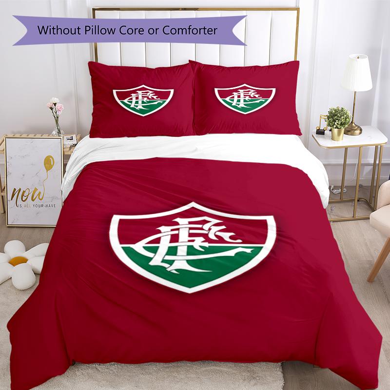 3pcs Fluminense FC Bedding Set Duvet Cover Closure Includes 1 Duvet Cover & 2 Pillowcases, Soft and Comfortable for All Seasons.