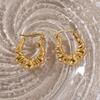 LNCHRAN 304 Stainless Steel Textured U-Shape Ear Cuff Retro Women's Earring