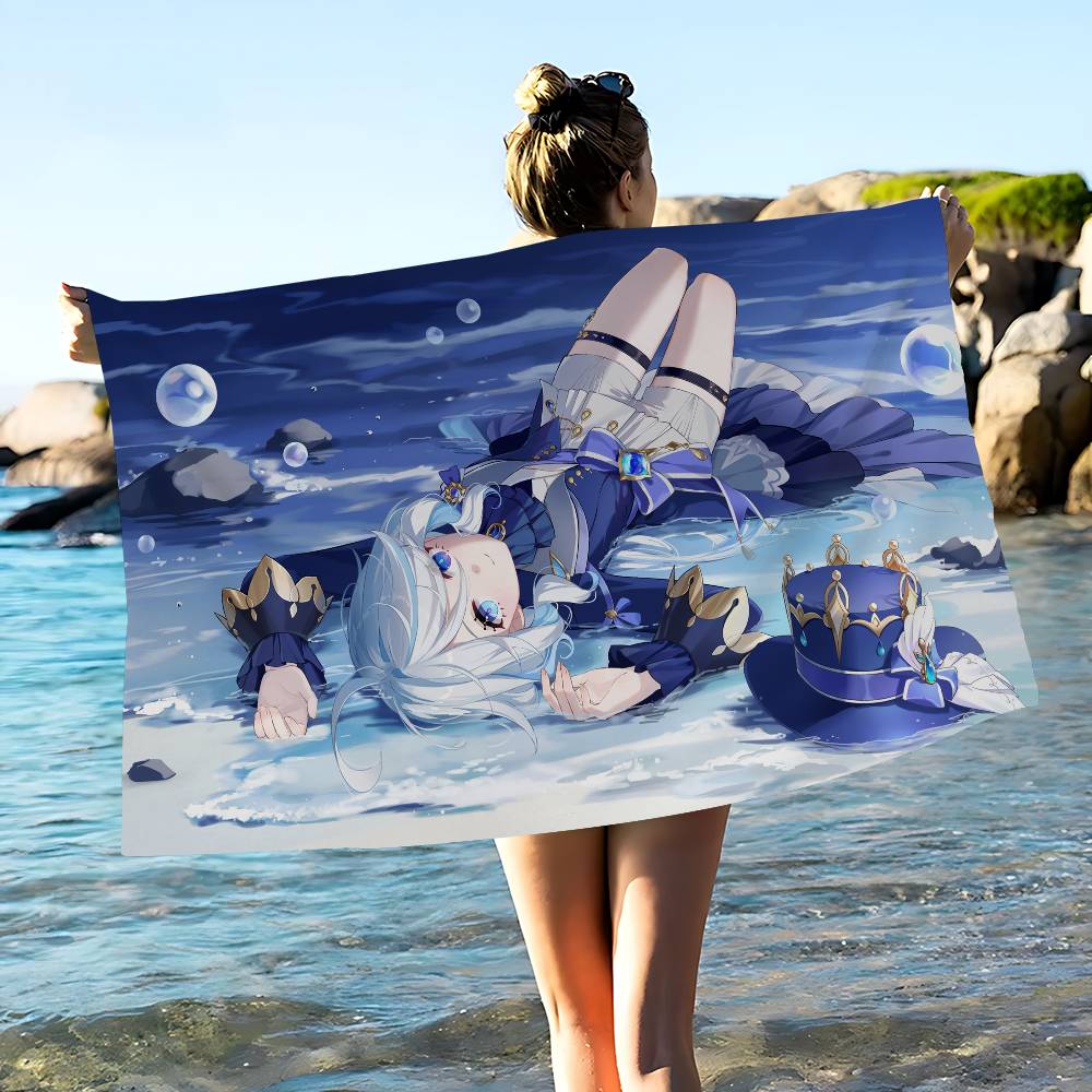 

Game F-furina Anime Beach Swimming Towel Soft Absorbent Washcloth Children s Gifts For Kids Travel Camping Gym W40*H60(CM)