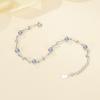 Korean Version Sterling Silver S925 Heartbeat Crystal Bracelet Female Lightning Bracelet Korean Version Simple