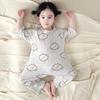 Unisex Baby Summer Jumpsuit - Anti-bacterial, Pure Cotton, Breathable, Boneless, Three-Quarter Sleeves, Essential Homewear