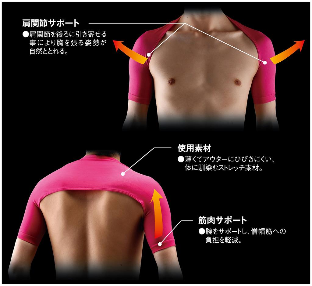 SK11 Compression Supporter for Shoulder, Moisture-Wicking, Quick-Drying Type, Black, Size M (KS-KATA-M-BK)
