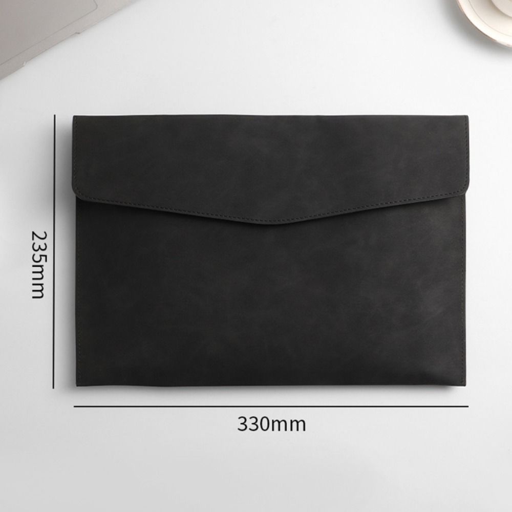 PU Leather A4 Folder Button Design Document Bag Thickened File Organizer
