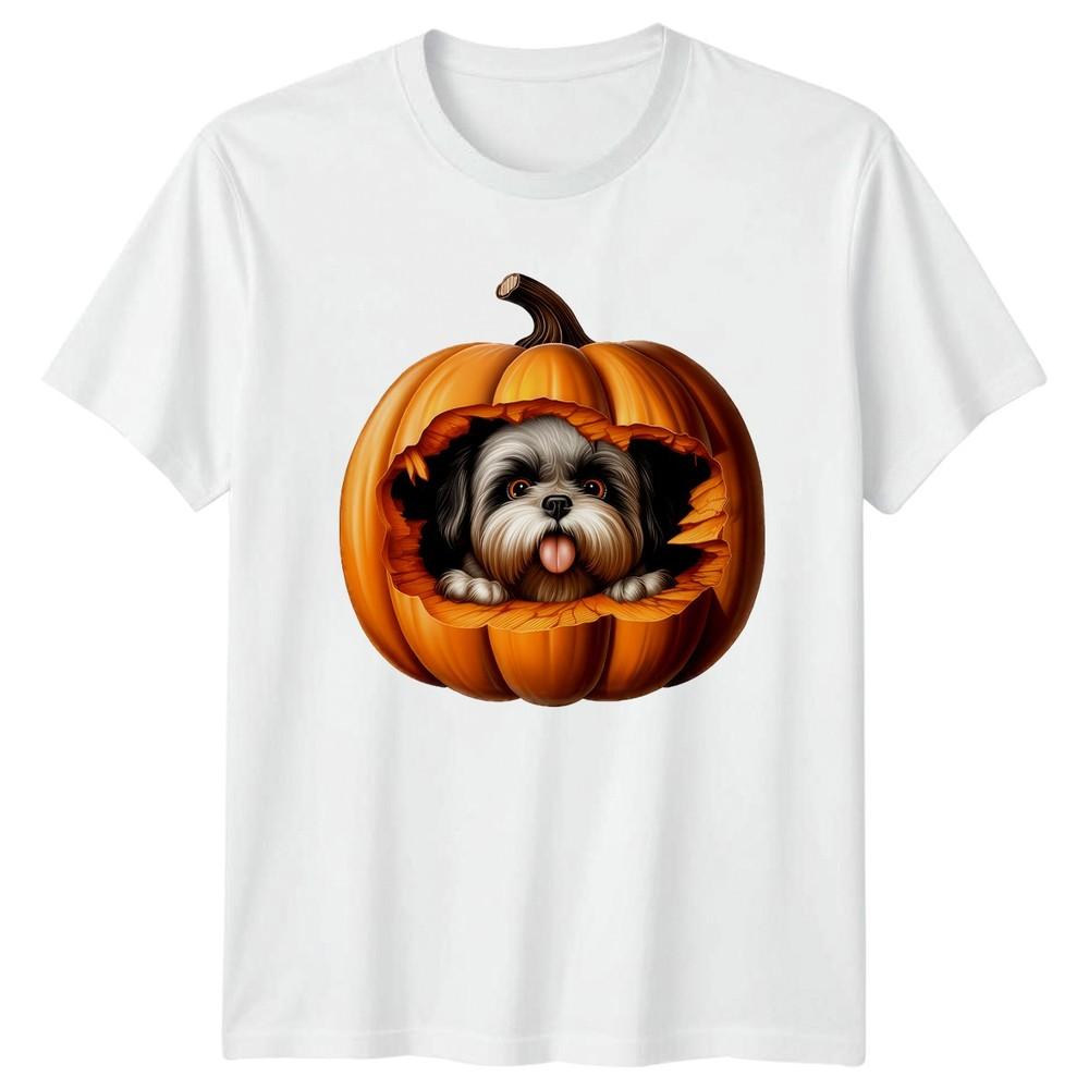 Cute Shih Tzu Dog Pumpkin TShirt Shih Tzu Halloween Gift For Him And Her S