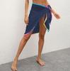 Women's Irregular Stitching Colorful Tassel Beach Dress with Sun Protection