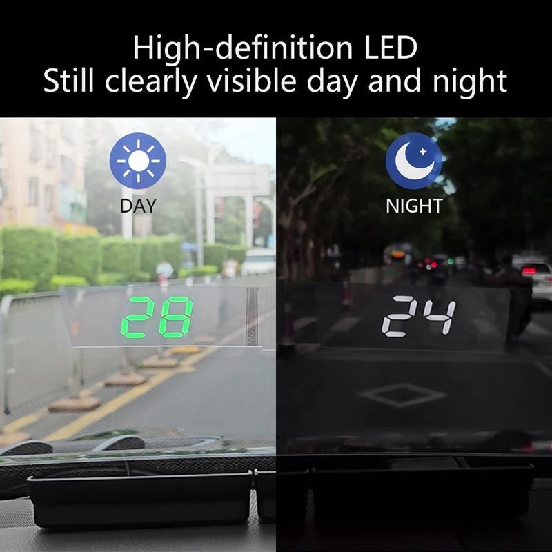 Car Digital Speedometer Head Up Display Vehicles Speed Gauge Hud Windshield Projector For Truck Gps Driving Assistance Tool