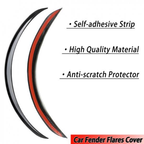 4pcs Car Wheel Eyebrow Arch Protector Trim Lips Fender Flares Matte Black Look