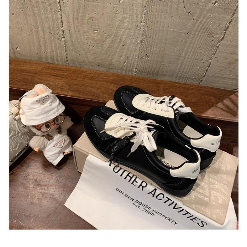 Retro Lace-up Color Matching Inner Heightening Thick Bottom Women's New Versatile Sports and Leisure