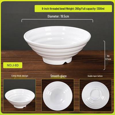8.5-inch Commercial White Melamine Serving Bowl